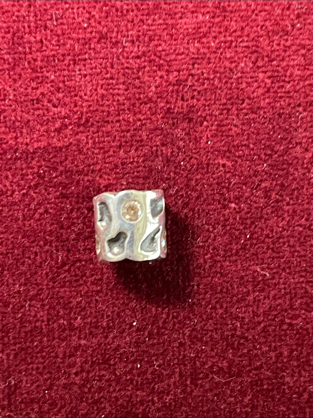 Pandora Sterling Silver Charm with Yellow Crystals